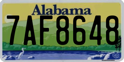 AL license plate 7AF8648
