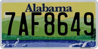 AL license plate 7AF8649