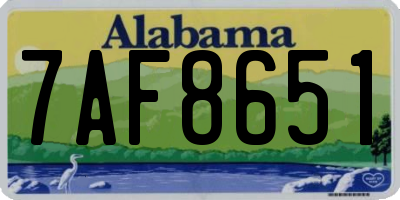 AL license plate 7AF8651