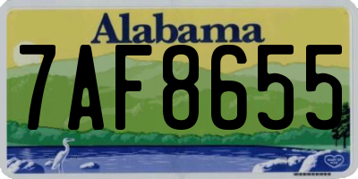 AL license plate 7AF8655