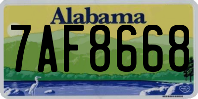 AL license plate 7AF8668