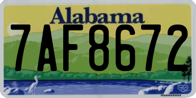 AL license plate 7AF8672