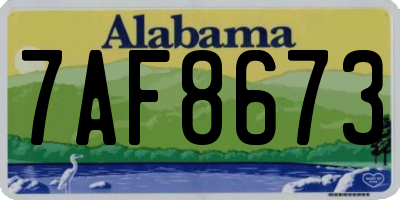 AL license plate 7AF8673