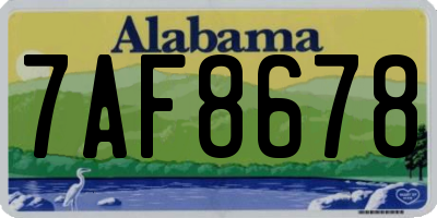 AL license plate 7AF8678