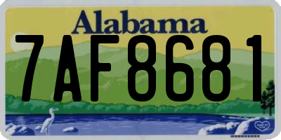 AL license plate 7AF8681