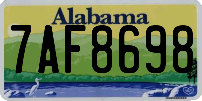 AL license plate 7AF8698