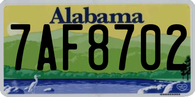 AL license plate 7AF8702