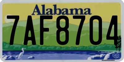 AL license plate 7AF8704