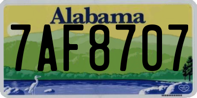 AL license plate 7AF8707