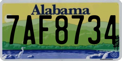 AL license plate 7AF8734