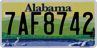 AL license plate 7AF8742