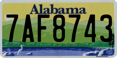 AL license plate 7AF8743