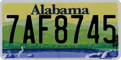 AL license plate 7AF8745