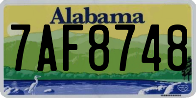 AL license plate 7AF8748