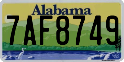 AL license plate 7AF8749