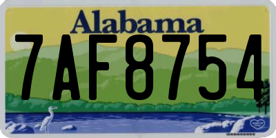 AL license plate 7AF8754