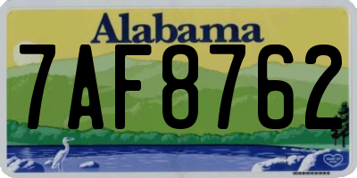AL license plate 7AF8762