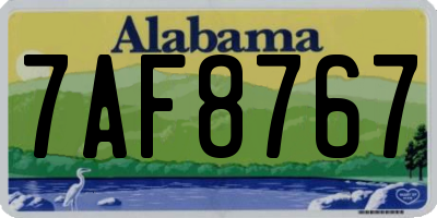 AL license plate 7AF8767