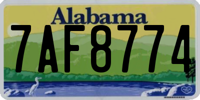 AL license plate 7AF8774