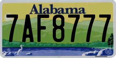 AL license plate 7AF8777