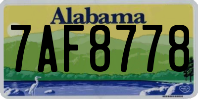 AL license plate 7AF8778