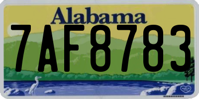 AL license plate 7AF8783
