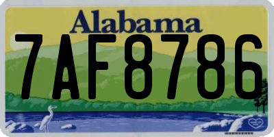 AL license plate 7AF8786