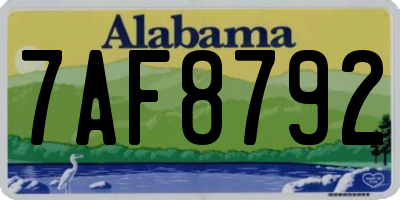 AL license plate 7AF8792