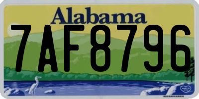 AL license plate 7AF8796