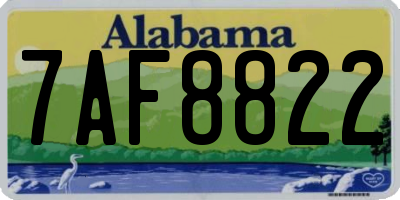 AL license plate 7AF8822
