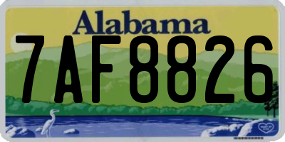 AL license plate 7AF8826