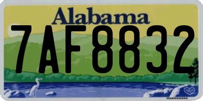 AL license plate 7AF8832