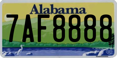 AL license plate 7AF8888