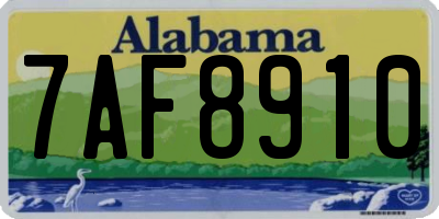 AL license plate 7AF8910