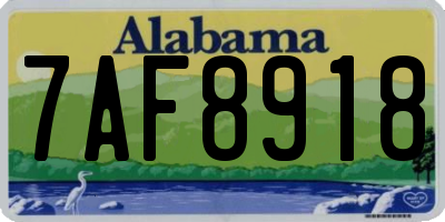 AL license plate 7AF8918