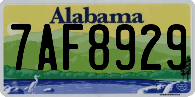 AL license plate 7AF8929