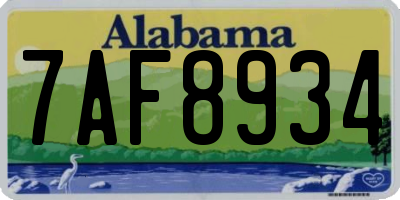 AL license plate 7AF8934