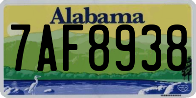 AL license plate 7AF8938