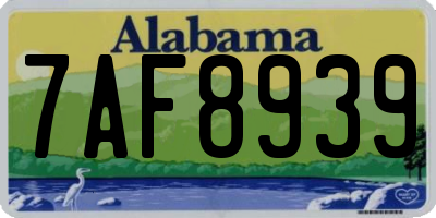 AL license plate 7AF8939