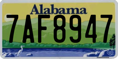 AL license plate 7AF8947
