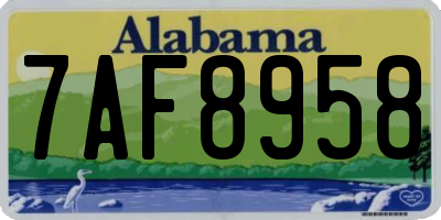 AL license plate 7AF8958