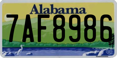 AL license plate 7AF8986