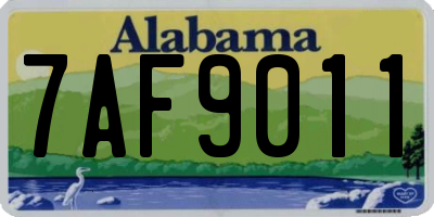 AL license plate 7AF9011