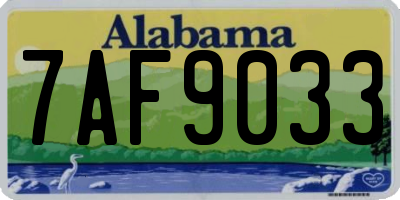 AL license plate 7AF9033