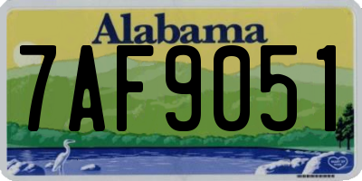 AL license plate 7AF9051