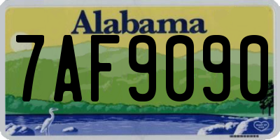 AL license plate 7AF9090