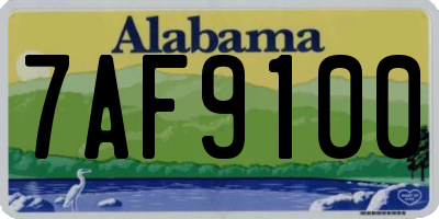 AL license plate 7AF9100