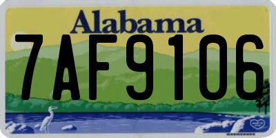 AL license plate 7AF9106