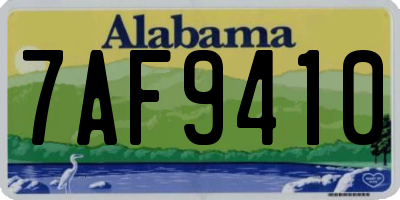 AL license plate 7AF9410