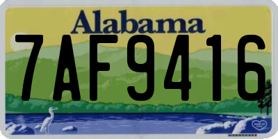 AL license plate 7AF9416